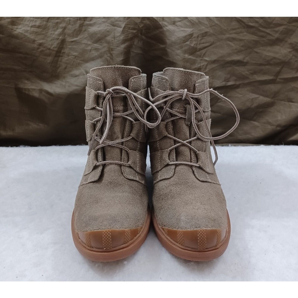 Sorel Toronto Rubber Gray Wedge Suede Ankle Boots Booties Waterproof Women US 9